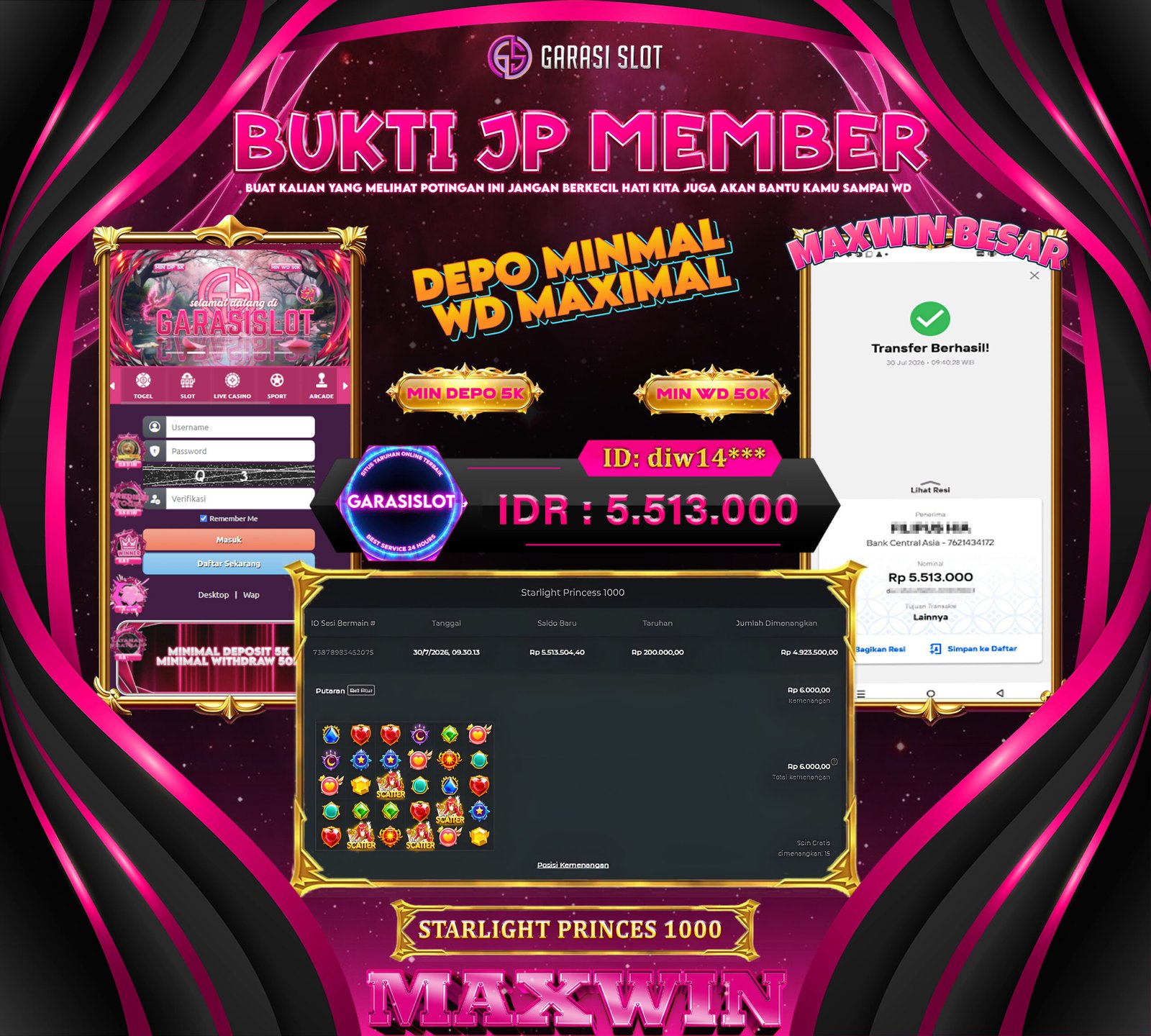 GARASISLOT Bukti Kemenangan PRINCES 1000