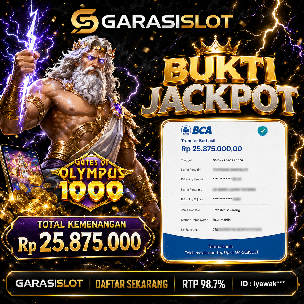 Bukti kemenangan garasislot olympus1000