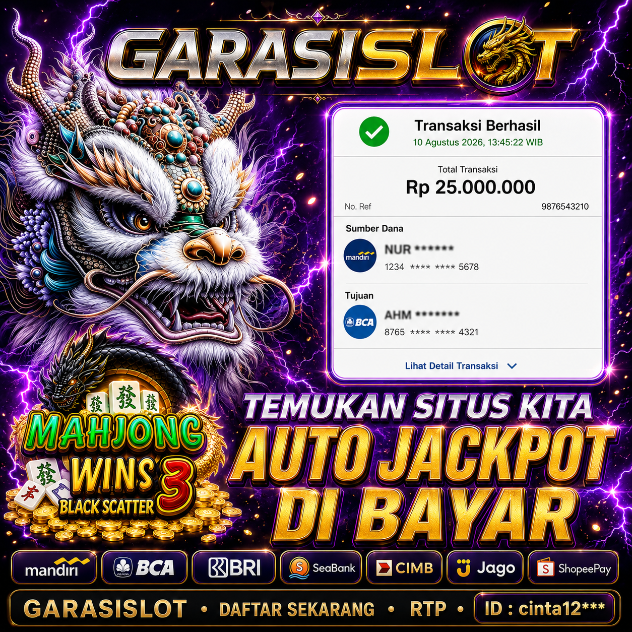 GARASISLOT Bukti Menang Bermain Mahjong Wins 3