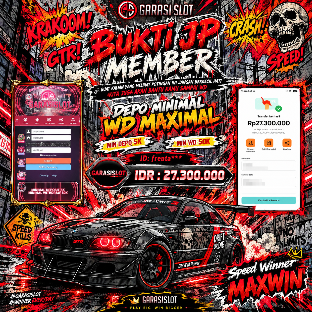 GARASISLOT bukti kemenangan bermain di Speed Winner